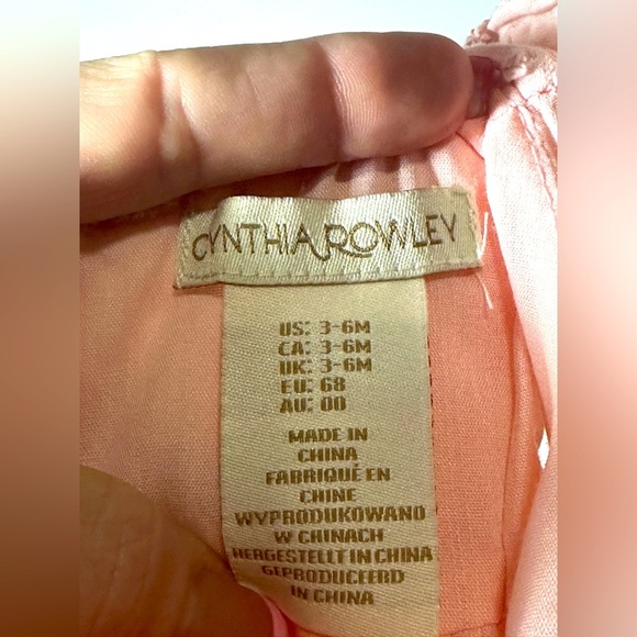 Cynthia Rowley Pink Baby Romper with Bows Size 3-6 months Spring Summer - Picture 6 of 7